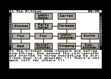 Party Quest (Commodore 64) screenshot: The map of the house