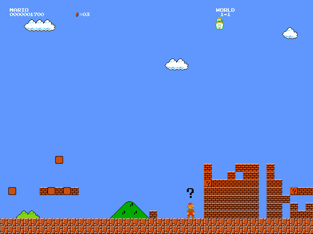 Tuper Tario Tros. (Browser) screenshot: Mario is stuck...