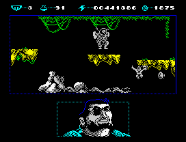 El Capitán Trueno (ZX Spectrum) screenshot: Goliath causing a little quake