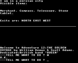 The Golden Voyage (Electron) screenshot: Beginning