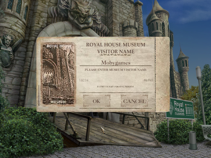 Echoes of the Past: Royal House of Stone (Windows) screenshot: Museum ticket and profile creation