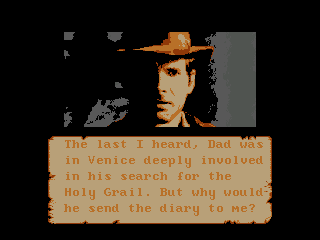 Indiana Jones and the Last Crusade (NES) screenshot: You wonder why did your father sent the diary for you...