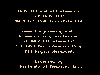 Indiana Jones and the Last Crusade (NES) screenshot: Loading screen