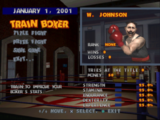 Ready 2 Rumble Boxing: Round 2 (PlayStation) screenshot: Management screen