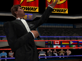 Ready 2 Rumble Boxing: Round 2 (PlayStation) screenshot: Ring announcer
