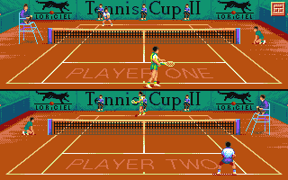 Tennis Cup 2 (Atari ST) screenshot: Split-screen mode