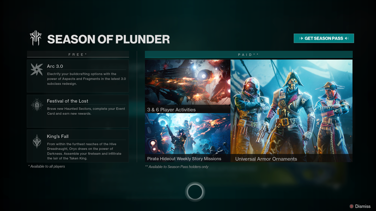 Destiny 2: Season of Plunder - Silver Bundle (Xbox One) screenshot: Season of Plunder content