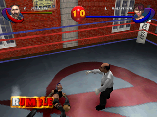 Ready 2 Rumble Boxing: Round 2 (PlayStation) screenshot: Lulu knocked out
