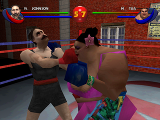 Ready 2 Rumble Boxing: Round 2 (PlayStation) screenshot: Willy Johnson vs. Mama Tua