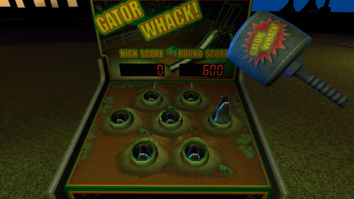 Knee Deep (PlayStation 4) screenshot: Playing whack-a-gator game