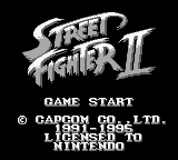 Street Fighter II (Game Boy) screenshot: Title screen.