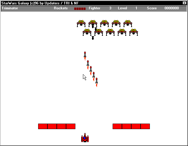 OpenOffice (included games) (Windows) screenshot: Bombarding the enemy