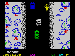 Spy Hunter (ZX Spectrum) screenshot: Winter road.