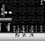 Star Wars (Game Boy) screenshot: You're surrounded for two bad guys. Take care!