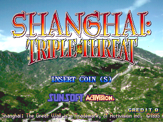 Shanghai: Triple-Threat (Arcade) screenshot: Title screen (English version)