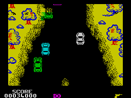 Spy Hunter (ZX Spectrum) screenshot: Autumn road.