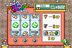 Yoshi's Island: Super Mario Advance 3 (Game Boy Advance) screenshot: Slot Machine Bonus Game