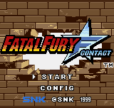 Fatal Fury: First Contact (Neo Geo Pocket Color) screenshot: Title screen / Main menu.