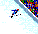 Winter Olympics: Lillehammer '94 (Game Gear) screenshot: That's my aunt, in the third row! Now you see the little Charlie can do more than just playing with dead mice, auntie!