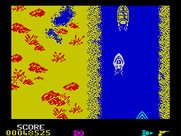 Spy Hunter (ZX Spectrum) screenshot: Autumn river.