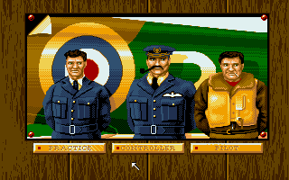 Reach for the Skies (Amiga) screenshot: Royal Air Force menu