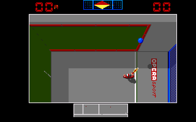 Jai Alai (DOS) screenshot: This ball is about to go out, you can't allow this in such a situation (VGA)