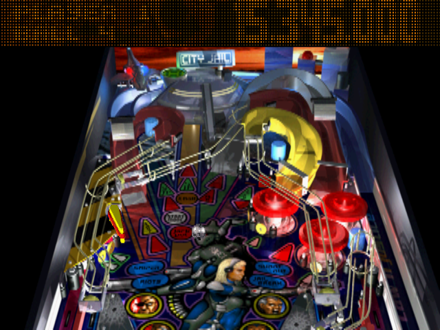 True Pinball (PlayStation) screenshot: Law & Justice 3D mode - Top