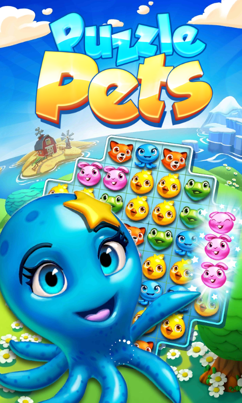 Puzzle Pets (Android) screenshot: Title screen