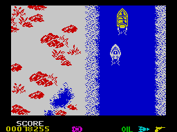 Spy Hunter (ZX Spectrum) screenshot: Winter river.