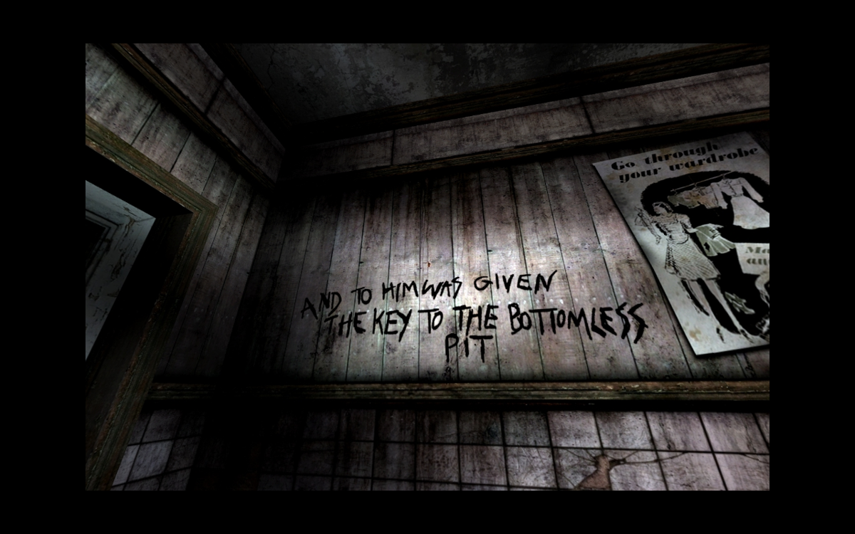 Dark Fall: Lost Souls (Windows) screenshot: Much of the graffiti will be remembered from the first Dark Fall