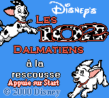 Disney's 102 Dalmatians: Puppies to the Rescue (Game Boy Color) screenshot: Title screen (French version)