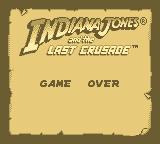 Indiana Jones and the Last Crusade: The Action Game (Game Boy) screenshot: Game Over...