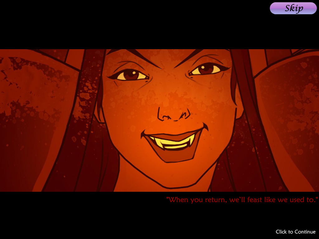 Love & Death: Bitten (Windows) screenshot: Smiling Celeste