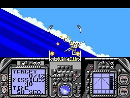 G-Loc: Air Battle (SEGA Master System) screenshot: Shooting at enemy planes