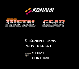Metal Gear (NES) screenshot: Japanese title screen