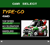 Top Gear Pocket (Game Boy Color) screenshot: Pick a car and race around many locations!