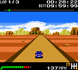 Top Gear Pocket (Game Boy Color) screenshot: Driving in a desert.