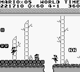 Super Mario Land (Game Boy) screenshot: Mario vs. angry hopping Chinese vampires