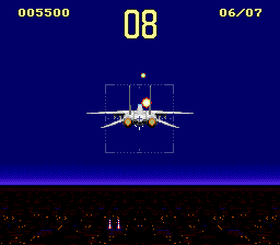 G-Loc: Air Battle (Genesis) screenshot: Time is marching on here