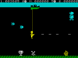 Glug Glug (ZX Spectrum) screenshot: Behind him!