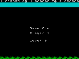 Glug Glug (ZX Spectrum) screenshot: Game over