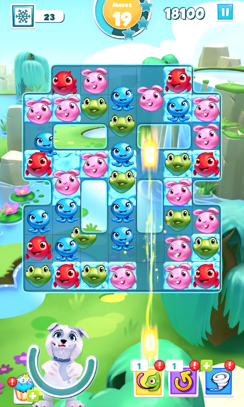Puzzle Pets (Android) screenshot: Clearing a column