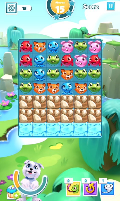 Puzzle Pets (Android) screenshot: Stone blocks