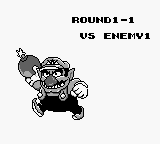 Wario Blast featuring Bomberman! (Game Boy) screenshot: Wario is equipped for the contest!