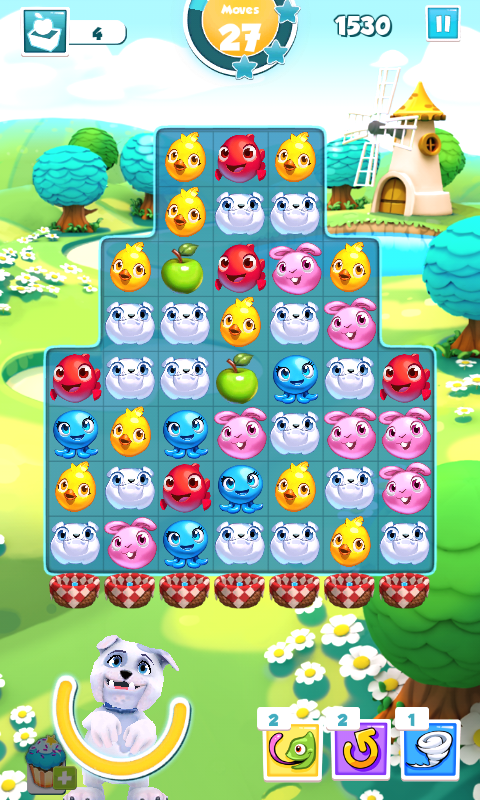 Puzzle Pets (Android) screenshot: Falling apples