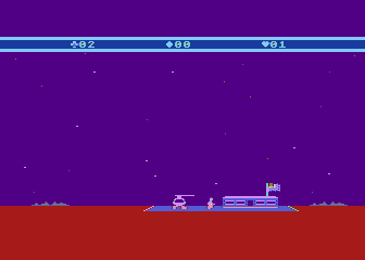 Choplifter! (Atari 5200) screenshot: Return people safely to the base