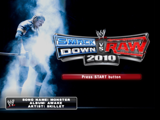 WWE Smackdown vs. Raw 2010 (PlayStation 2) screenshot: Start screen