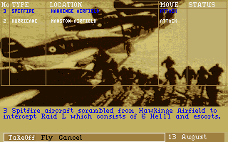 Reach for the Skies (Amiga) screenshot: Our mission objectives