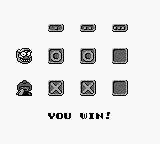 Wario Blast featuring Bomberman! (Game Boy) screenshot: A single scoreboard screen. And Wario wins the match!