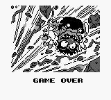 Wario Blast featuring Bomberman! (Game Boy) screenshot: A funny Game Over screen.